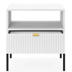 Szafka nocna Delicious ryflowana biała