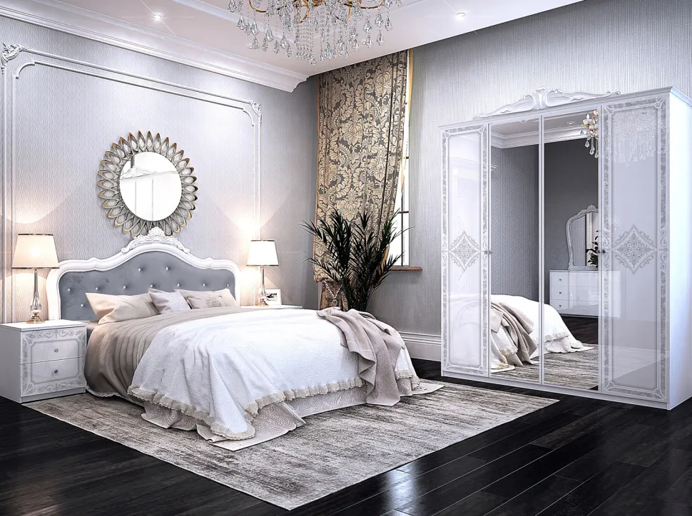 Szafka nocna Diamante biały połysk