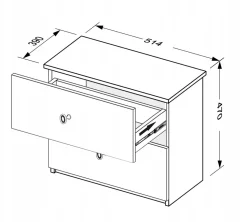 Szafka nocna Diamante biały połysk