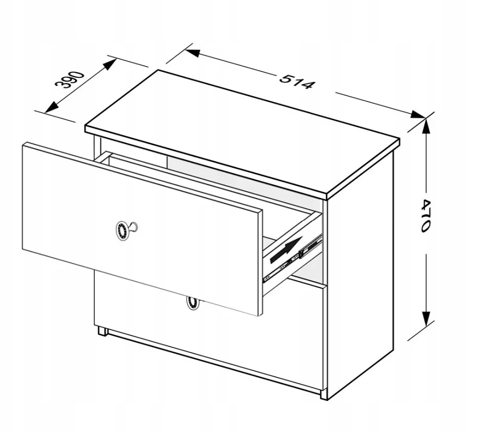 Szafka nocna Diamante biały połysk