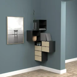 Szafka nocna Joliet czarny/naturalny