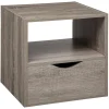 Szafka nocna Kali kubik z półką i szufladą szara