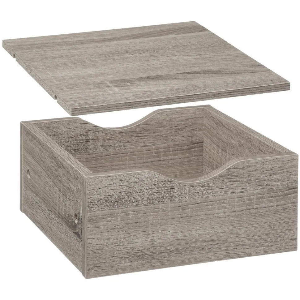 Szafka nocna Kali kubik z półką i szufladą szara