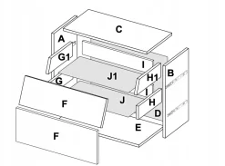 Szafka nocna Madera dąb/biały