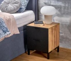 Szafka nocna Meunier dąb craft, czarny