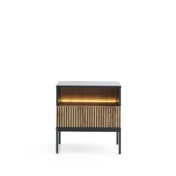 Szafka nocna Novel czarna/dąb wotan