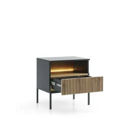 Szafka nocna Novel czarna/dąb wotan