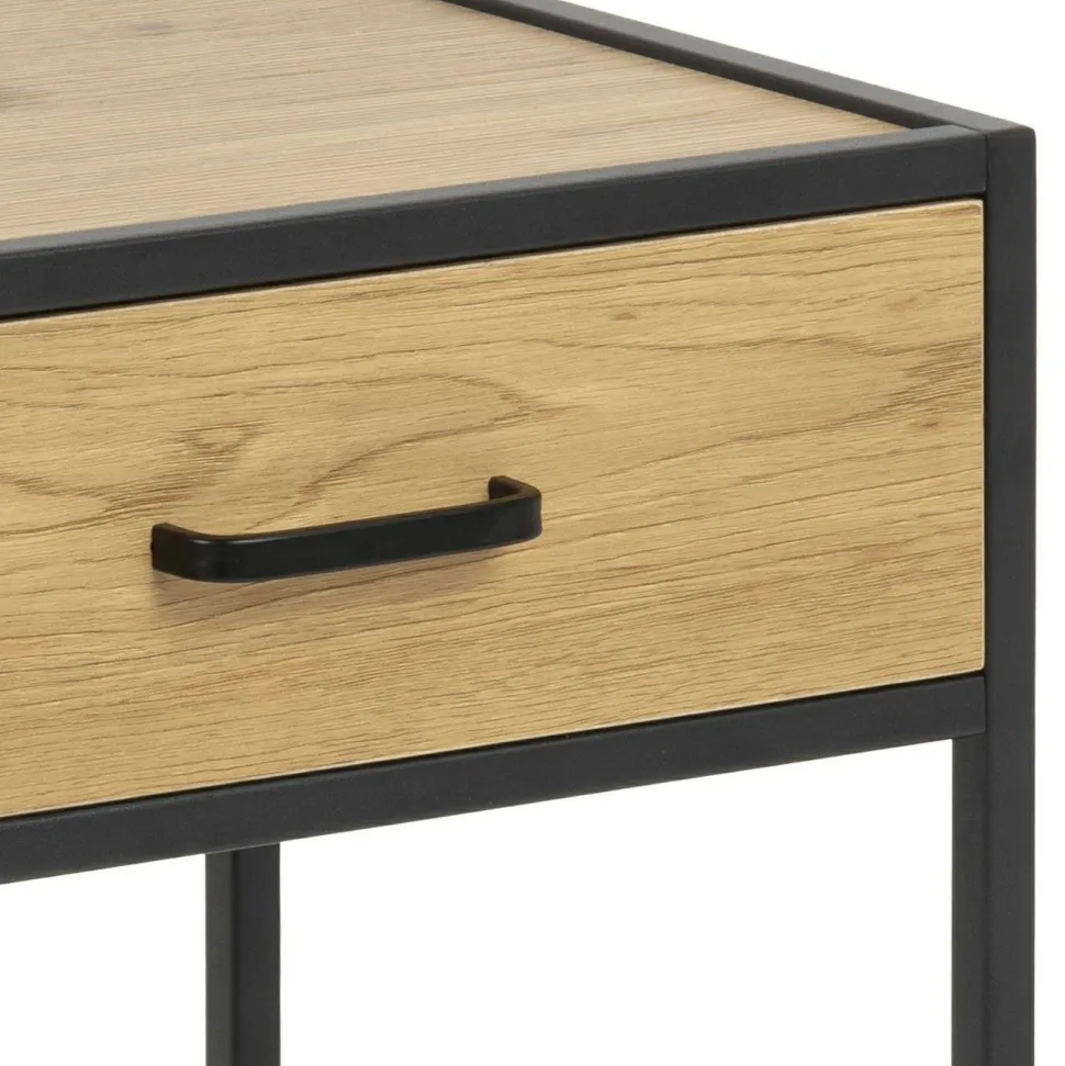 Szafka nocna Seaford naturalny/czarny