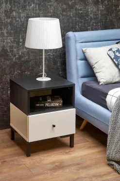 Szafka nocna Tisaia biały/czarny