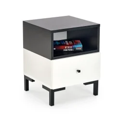 Szafka nocna Tisaia biały/czarny