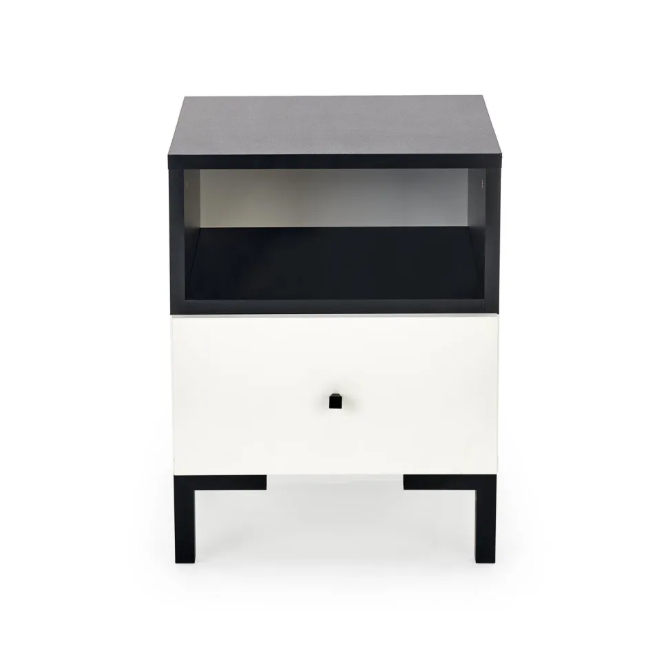 Szafka nocna Tisaia biały/czarny