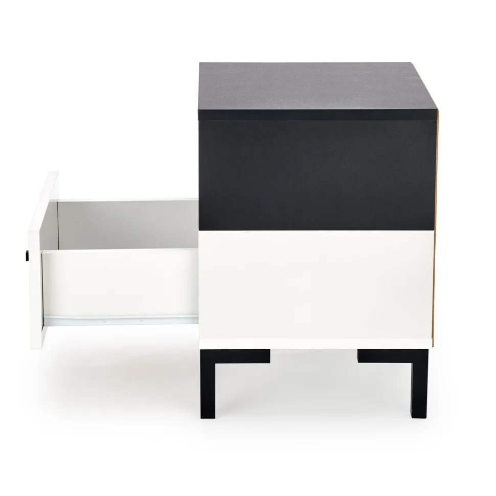 Szafka nocna Tisaia biały/czarny