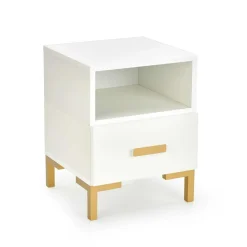 Szafka nocna Tisaia biały/złoty