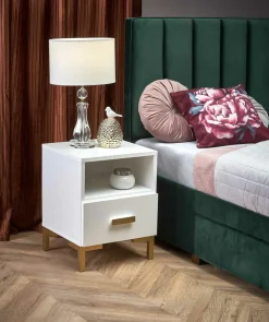 Szafka nocna Tisaia biały/złoty