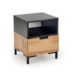 Szafka nocna Tisaia dąb wotan/czarny