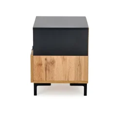 Szafka nocna Tisaia dąb wotan/czarny