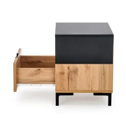 Szafka nocna Tisaia dąb wotan/czarny