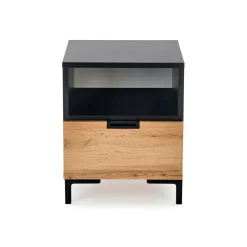 Szafka nocna Tisaia dąb wotan/czarny