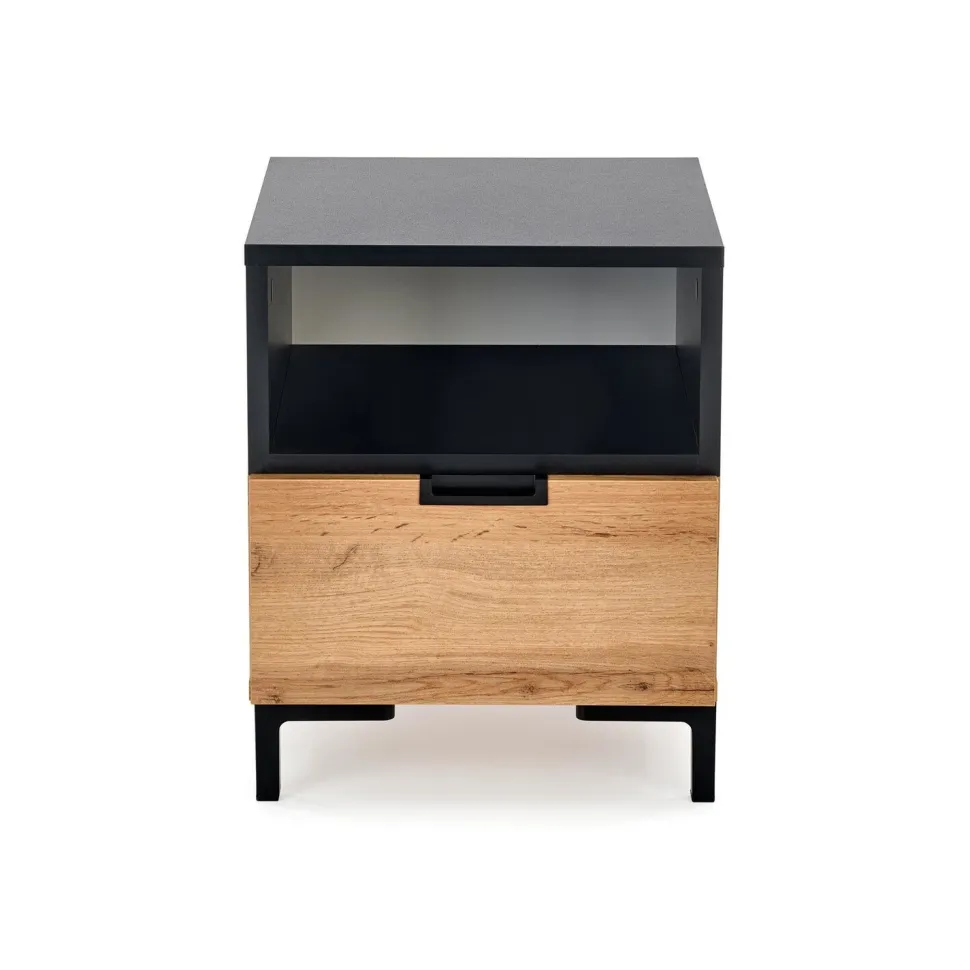 Szafka nocna Tisaia dąb wotan/czarny