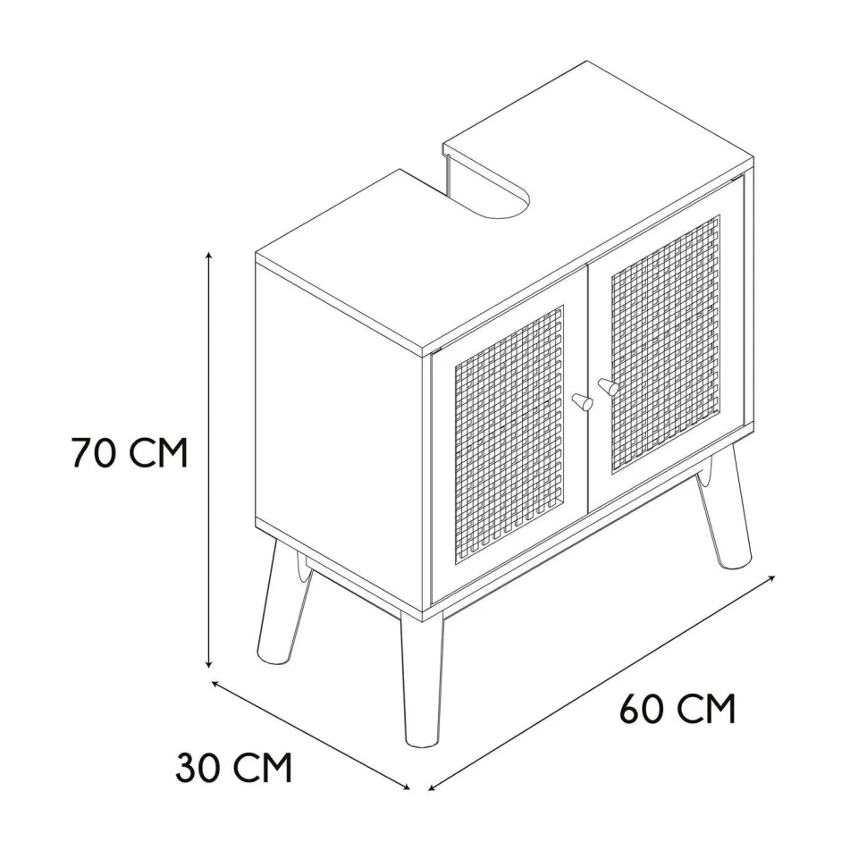 Szafka pod umywalkę Bali naturalna