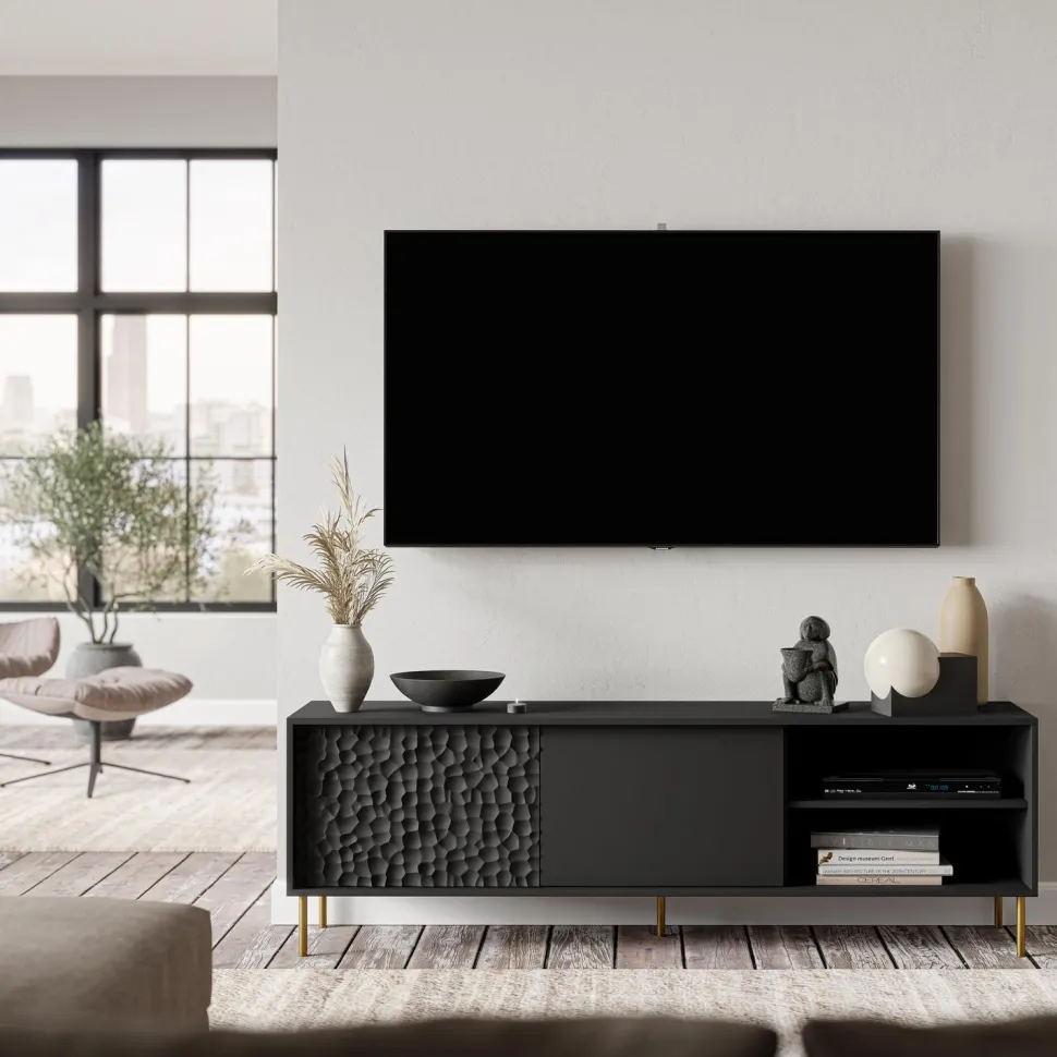 Szafka RTV Afir czarna 180cm