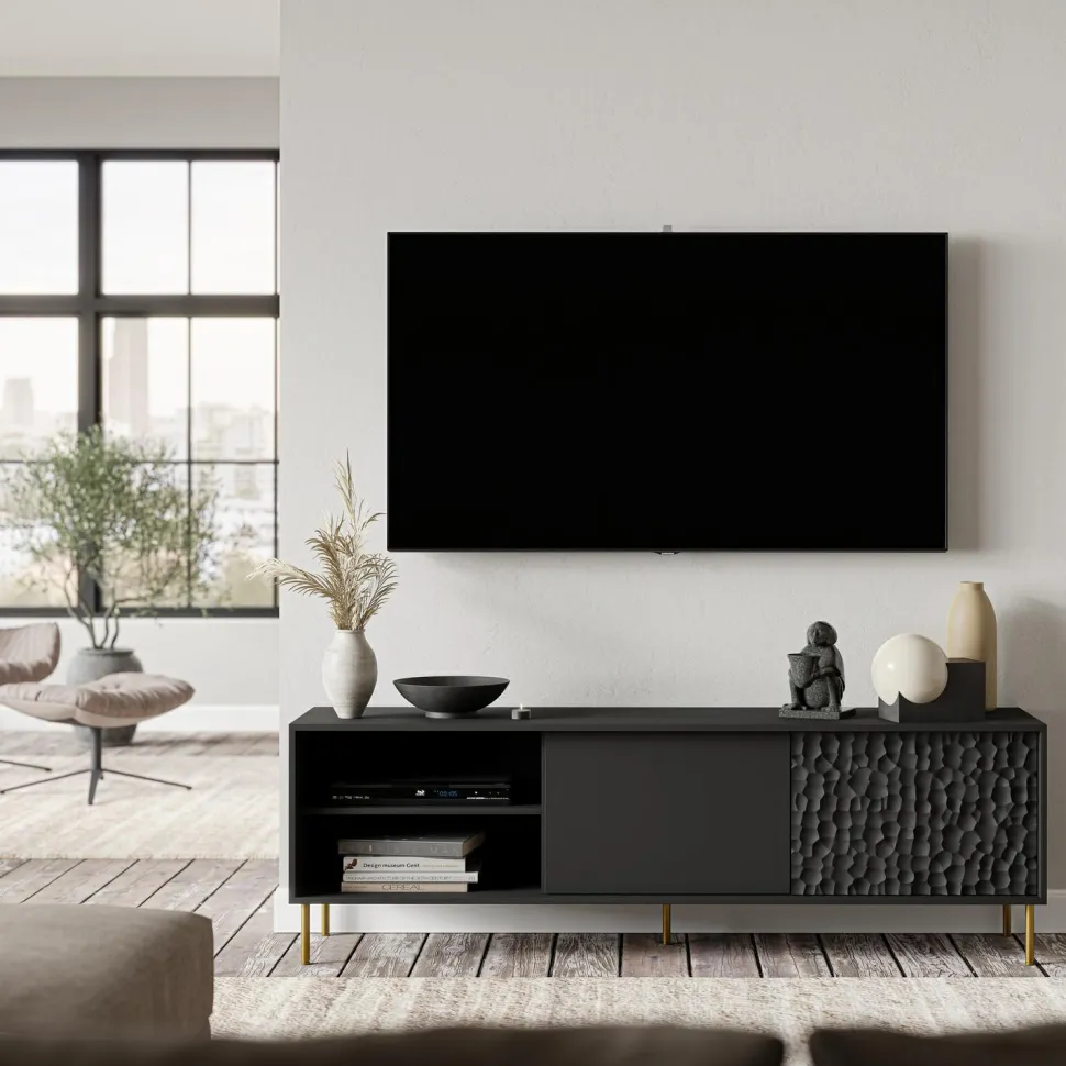 Szafka RTV Afir czarna 180cm