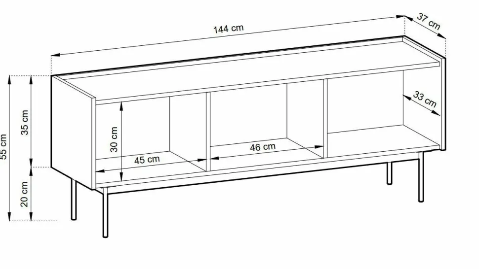 Szafka RTV Cashmer czerwona