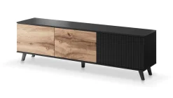 Szafka RTV 180cm Adre dąb wotan/ czarna