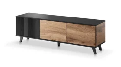 Szafka RTV 150cm Adre dąb wotan/ czarna