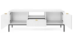 Szafka RTV Delicious ryflowana biała