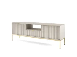 Szafka RTV Delicious ryflowana kaszmir złote nogi