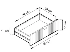 Szafka RTV Delicious ryflowana szara