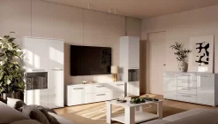 Szafka RTV Flory 150cm biała połysk