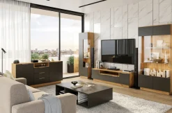 Szafka RTV Lana 180 cm dąb/szary