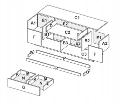 Szafka RTV Lana 180 cm dąb/szary