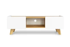 Szafka RTV Lett LT02 Biel/ złoty Dąb