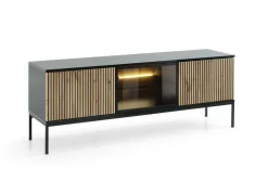 Szafka RTV Novel czarna/dąb wotan