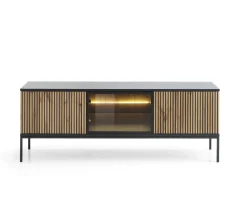 Szafka RTV Novel czarna/dąb wotan