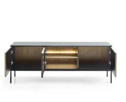 Szafka RTV Novel czarna/dąb wotan