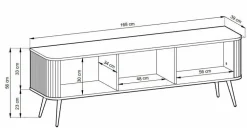 Szafka RTV Seda beżowa/ nogi złote