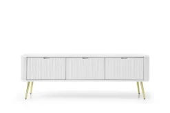 Szafka RTV Seda biała/nogi złote