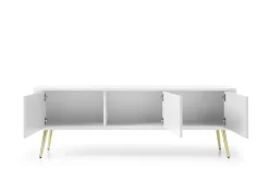 Szafka RTV Seda biała/nogi złote