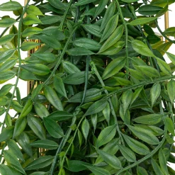 Sztuczna roślina paproć 82cm w wiszącej   złotej donicy