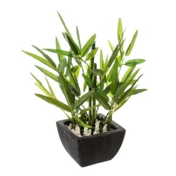 Sztuczny bambus z doniczką 26 cm czarny