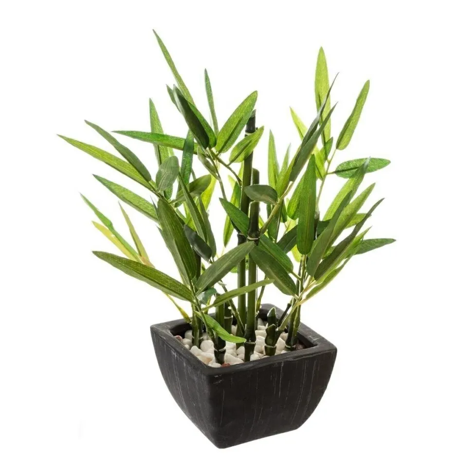 Sztuczny bambus z doniczką 26 cm czarny