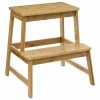 Taboret/ podnóżek z 2 stopniami bambusowy