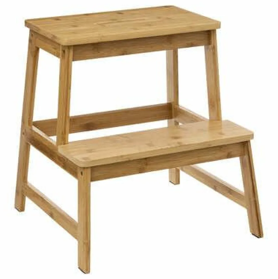 Taboret/ podnóżek z 2 stopniami bambusowy