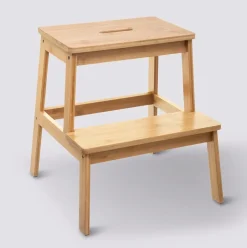 Taboret/ podnóżek z 2 stopniami bambusowy