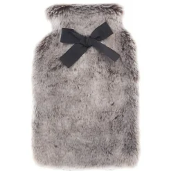 Termofor z futerkiem 280 ml szary