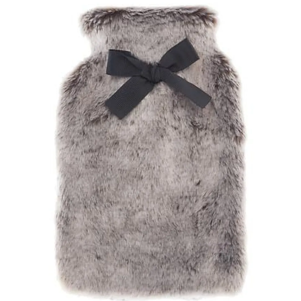 Termofor z futerkiem 280 ml szary